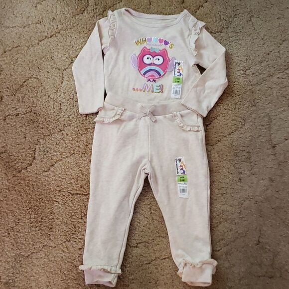 NWT Garanimals 2 Pc Owl Outfit "WH💜💙💗💜S CUTEST - Picture 2 of 7